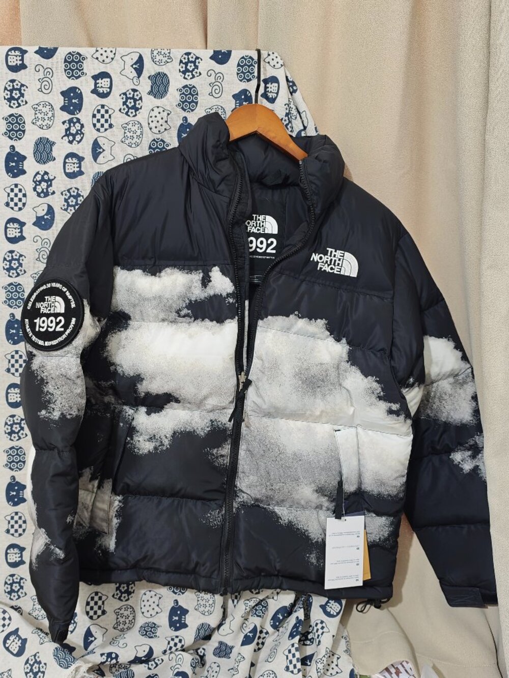 The North Face 1992 Nuptse 30th Anniversary Black White Print Down Jacket
